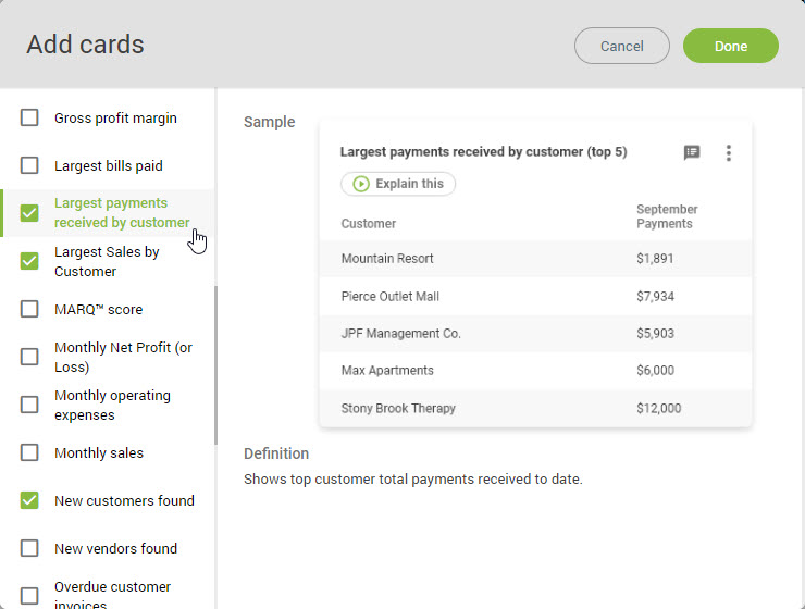 New Top Customer Dashboard